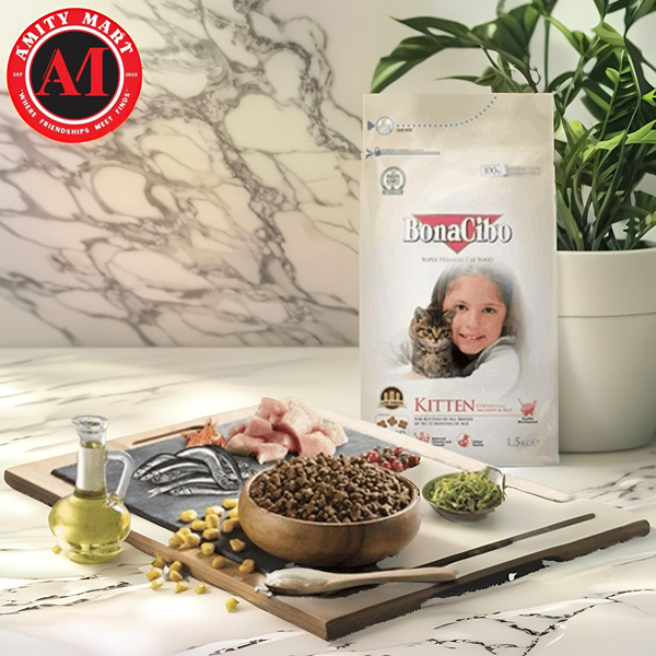 Bonacibo Kitten Chicken & Rice with Anchovy 1 (2) Bonacibo Kitten Chicken & Rice with Anchovy 1.5KG - Image 1