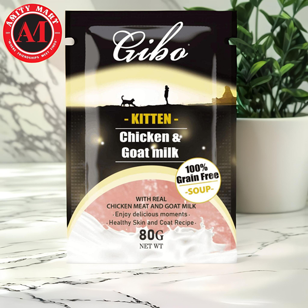 023. Gibo GRAIN FREE Cat Pouch Chicken Goat Milk Flavor 80gm