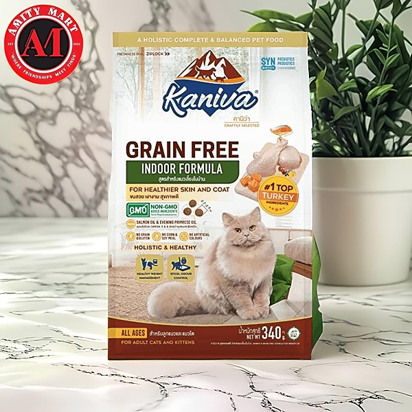 047. KANIVA GRAIN FREE FORMULA FOR INDOOR CAT 340gm (Custom) Kaniva Grain Free Indoor Cat Formula 340gm - Image 1