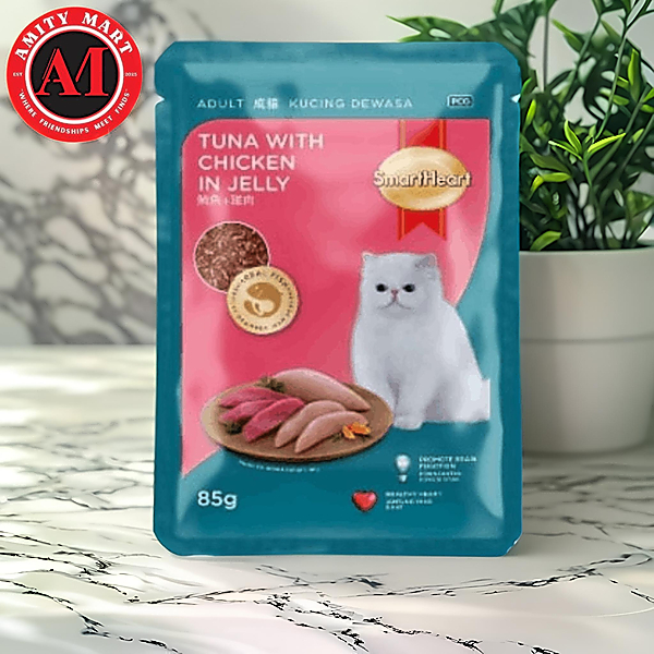 065. Smart Heart Adult Tuna with Chicken in Jelly 85G Smart Heart Adult Cat Tuna with Chicken in Jelly 85g - Image 1
