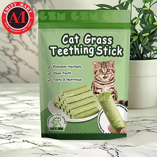 084. Cat Grass Teething Stick 3 Months