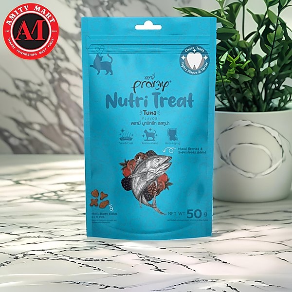 26. Pramy Nutri Treat Dry Cat Treat Tuna 50gm (Custom) Pramy Nutri Treat Dry Adult Cat Treat Tuna 50gm - Image 1