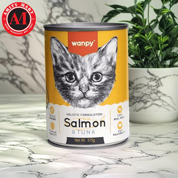 29. Wanpy Holistic Formulation Kitten Salmon & Tuna (Can Food) 375gm Wanpy Holistic Formulation Kitten Salmon & Tuna (Can Food) 375gm - Image 1