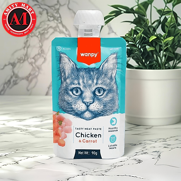 31. Wanpy Tasty Meat Paste Pouch Chicken & Carrot 90gm Wanpy Tasty Meat Paste Pouch Chicken & Carrot 90gm - Image 1