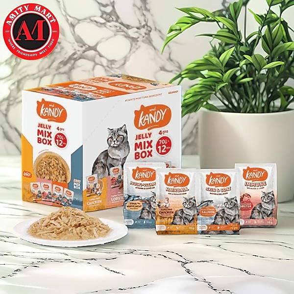 50. Kandy Cat Wet Food Mixed Box (Jelly) 70gm (Custom) Kandy Cat Wet Food Mixed Box (Jelly) 70g Pouches - Image 1