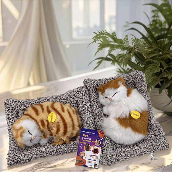 77. Sleeping Cat Plush Toy with Press Simulation Sound