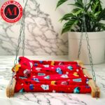 Cat Hammock Bed (Adjustable Space-saving durable Wooden Hanging hammock) (Pink)