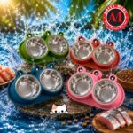 Frog Face Premium Double Steel Bowl for Pets (Imported)