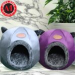 Semi-Enclosed Round Warm Pumpkin Shape House and Bed with Removable and Washable Cushion