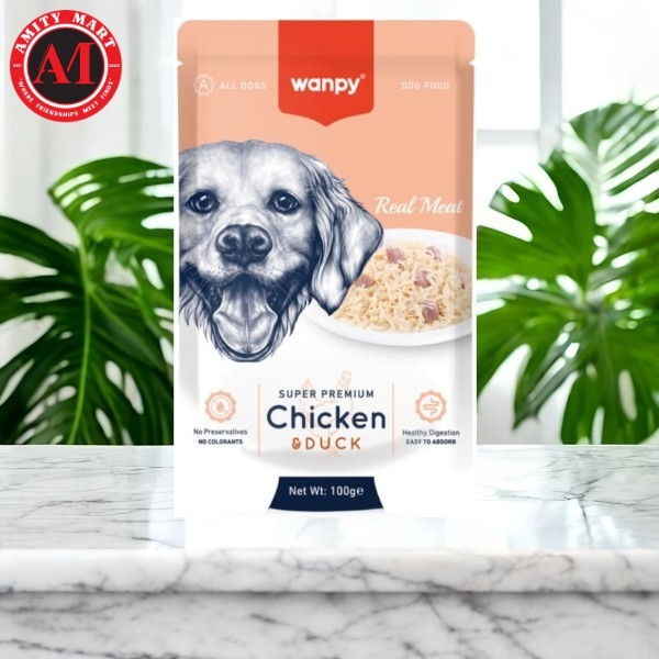 Untitled design (1) Wanpy Super Premium Pouch for Dog - Chicken & Duck 100gm - Image 1
