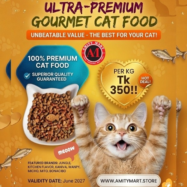 Copy of Orange and Yellow Playful International Cat Day Discount Cat Food Instagram Post