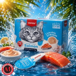Wanpy Lickable Cream Cat Treat Spoon Salmon 16gm (1pcs)