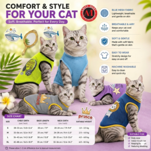 Cat / Pet Sleeveless Mesh Vest Premium Comfort & Style Dress Imported (No Exchange)