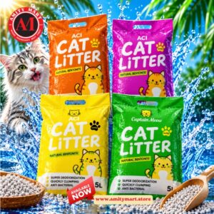 Captain Meow Natural Bentonite Cat Litter 5L (Lemon, Coffee, Lavender & Apple)