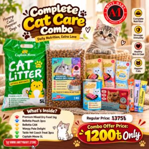 Meow Care Combo | Complete Premium Food, Treats & Litter Pack (Combo 3)