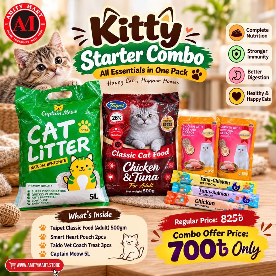 Kitty Happy Starter Combo 4 in 1 Cat Care Pack